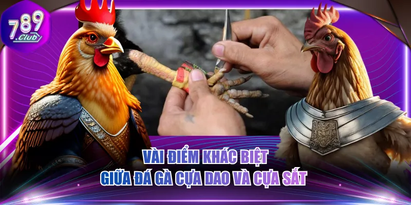 Vài điểm khác biệt giữa đá gà cựa dao và cựa sắt 